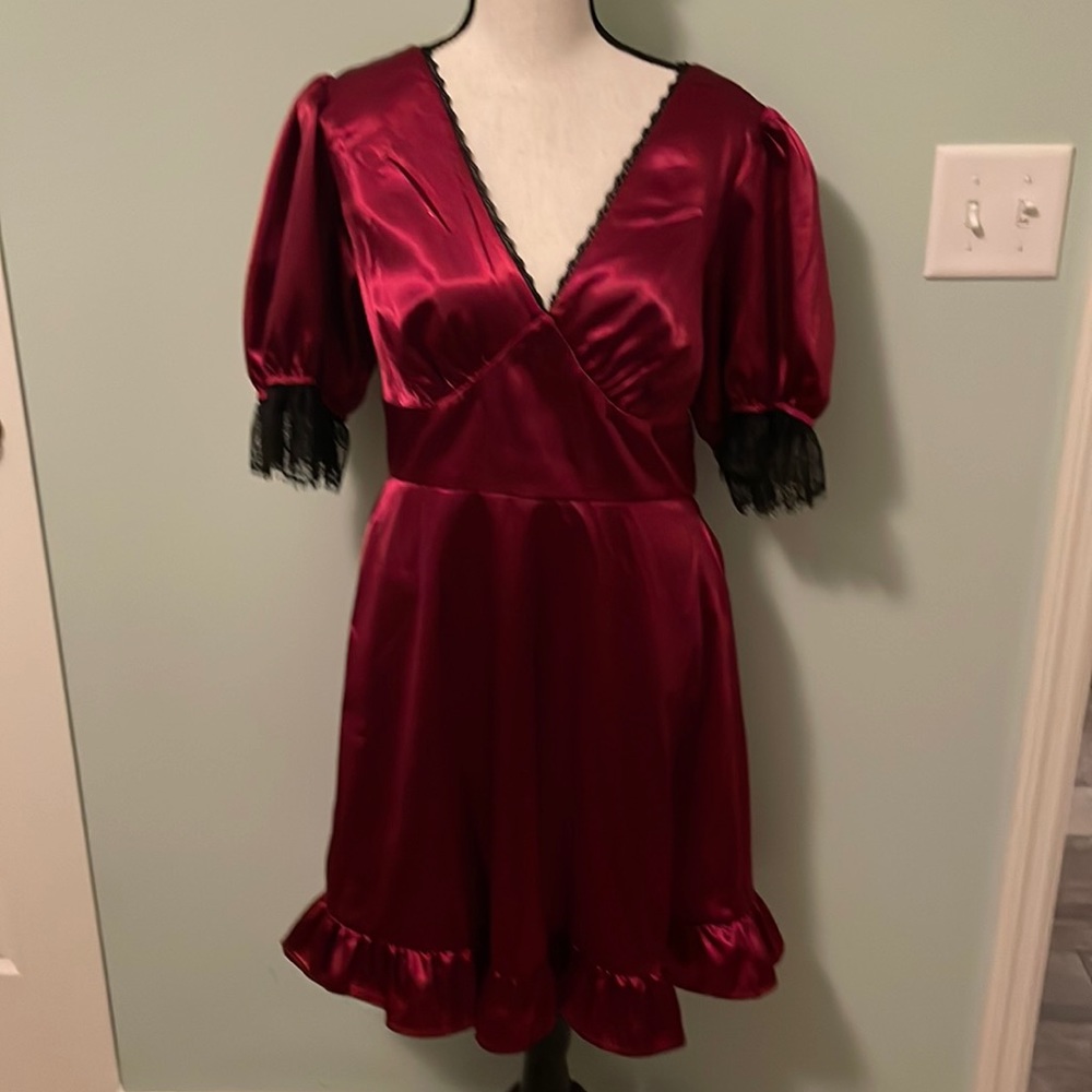 Kit + Sky NWT Wine Satiny Dress sz XL
